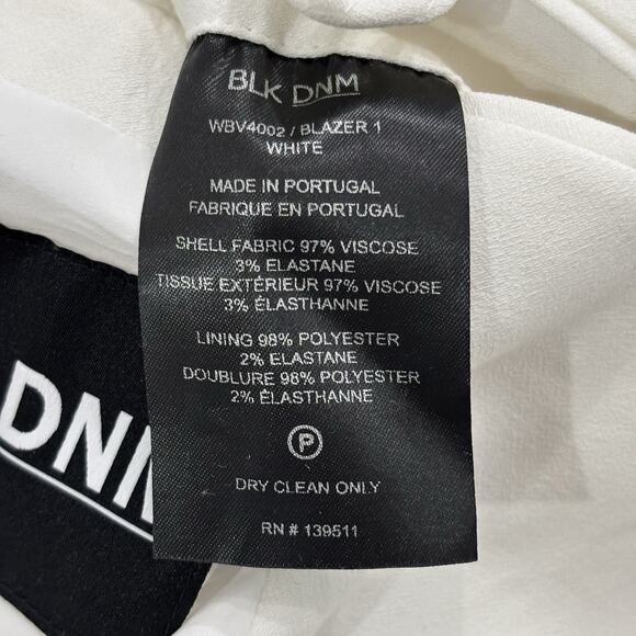 NWT Blk Dnm Women’s Size 2 White Single Breasted One-Button Blazer Jacket EU36 - Picture 6 of 6